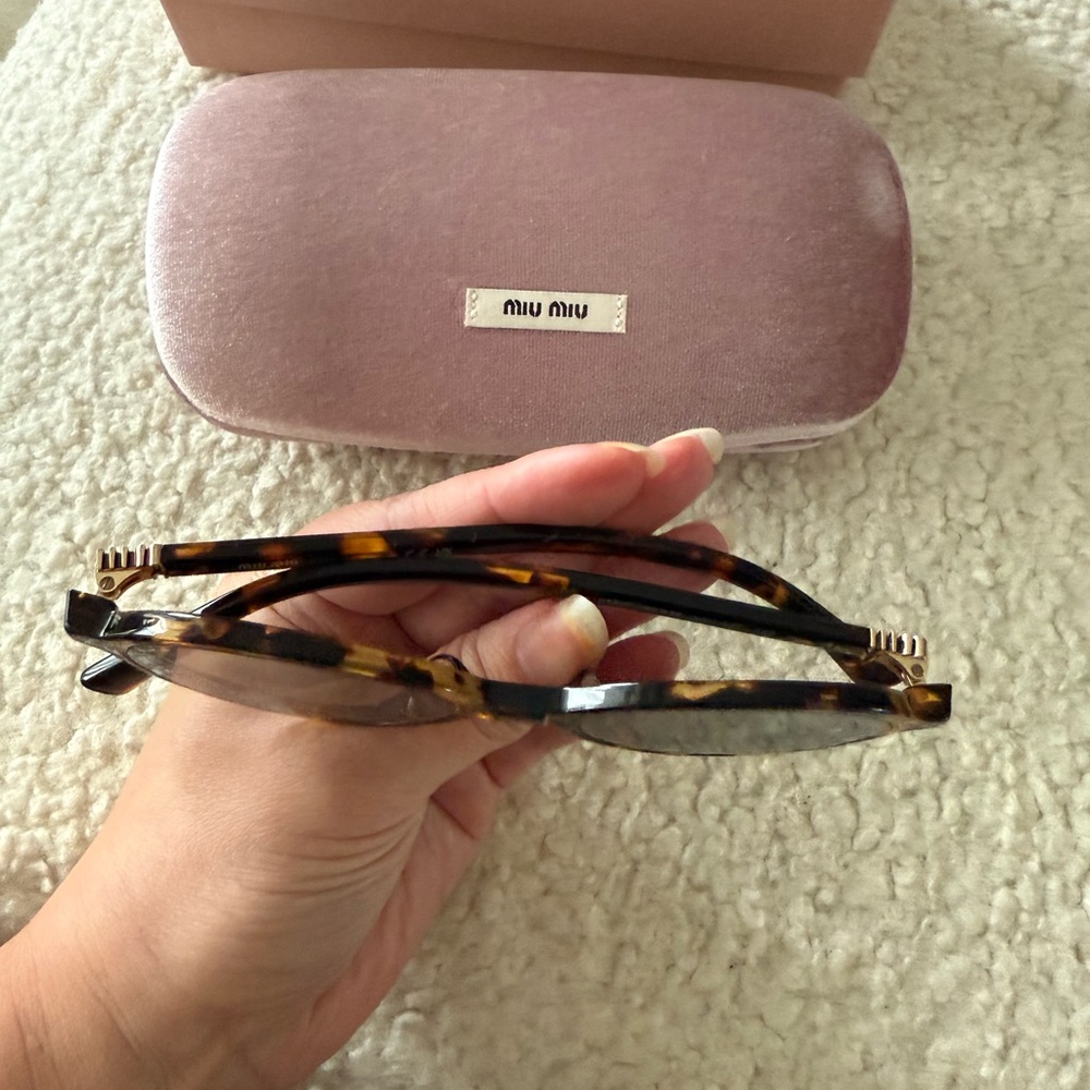 Miu Miu Brown Oval Sunglasses - Picture 4 of 6